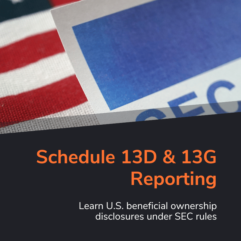 Schedule 13D & 13G Reporting